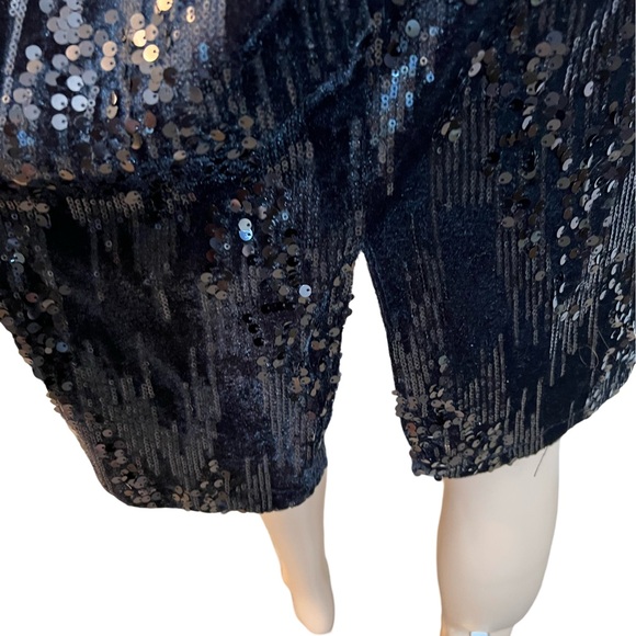 Nicole Miller  Size 8 NWT Black Sequin One Shoulder Velvet Mini Dress (0440) - Picture 9 of 13